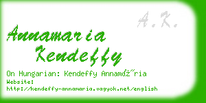 annamaria kendeffy business card